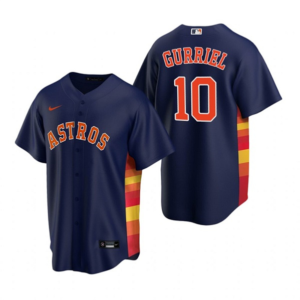 Men's Houston Astros #10 Yuli Gurriel Navy Cool Base Stitched Jersey
